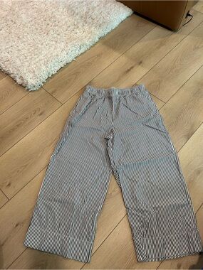 H&M Black and White Striped Wide-Leg Pants